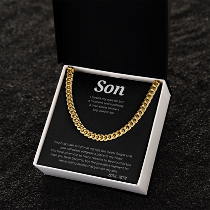 To My Son Cuban Link Chain