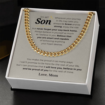 To My Son Cuban Link Chain