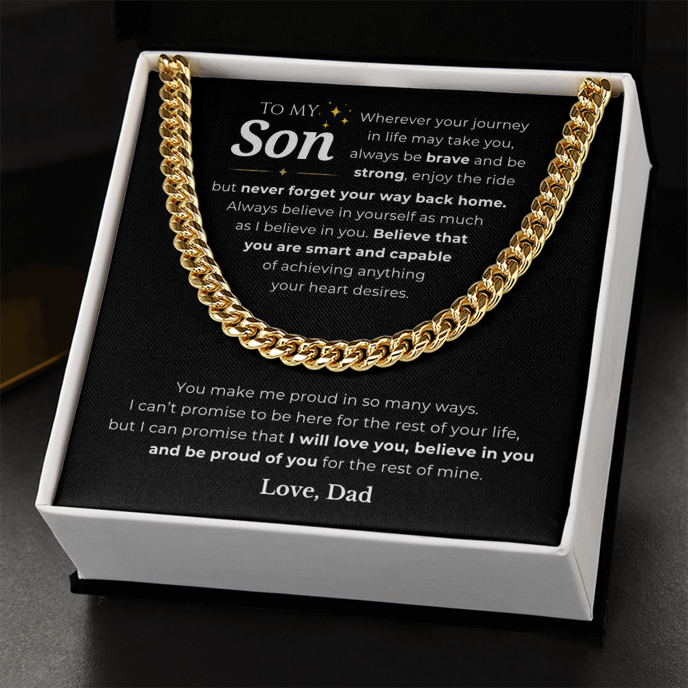 To My Son Cuban Link Chain