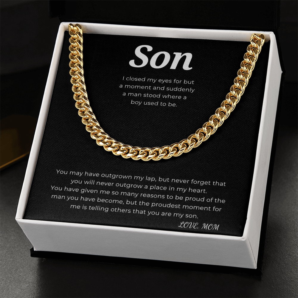 To My Son Cuban Link Chain