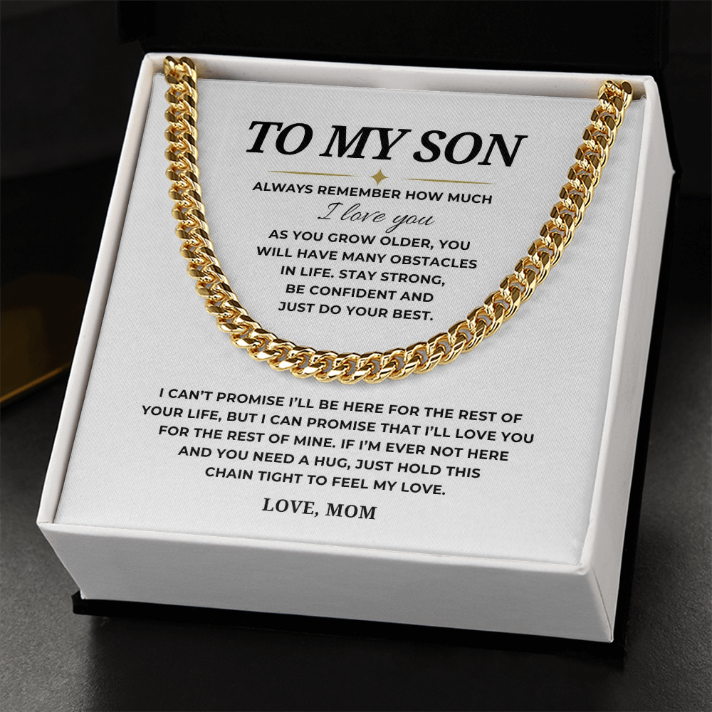 To My Son Cuban Link Chain