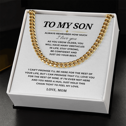 To My Son Cuban Link Chain