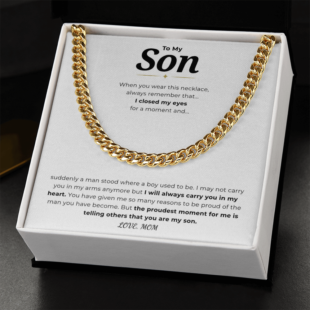 To My Son Cuban Link Chain