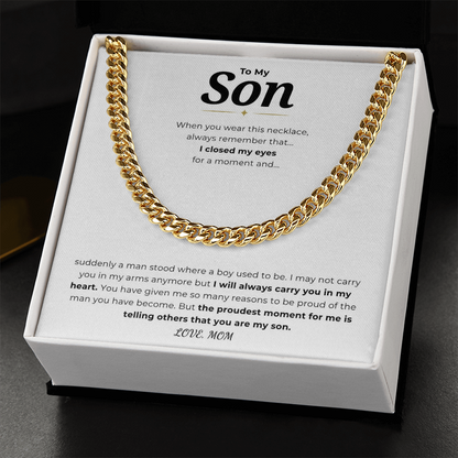To My Son Cuban Link Chain