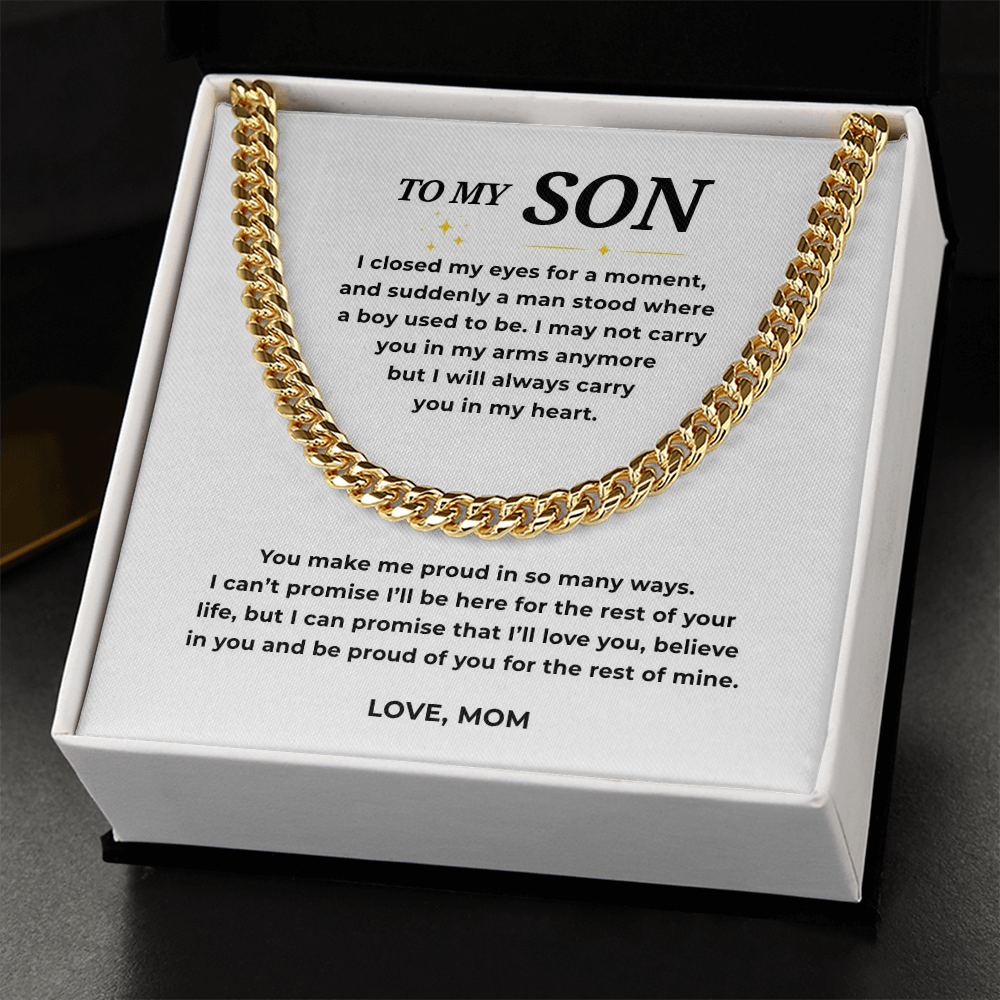 To My Son Cuban Link Chain