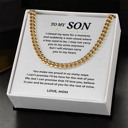 To My Son Cuban Link Chain