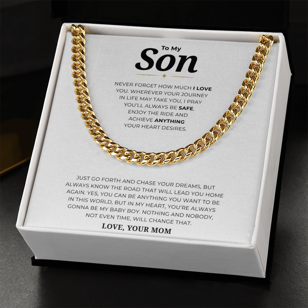 To My Son Cuban Link Chain