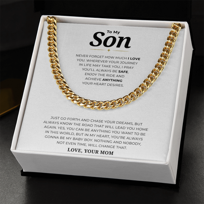 To My Son Cuban Link Chain