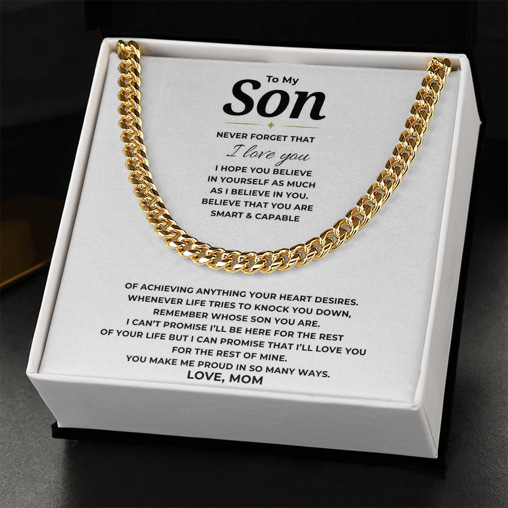To My Son Cuban Link Chain
