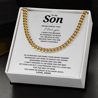 To My Son Cuban Link Chain