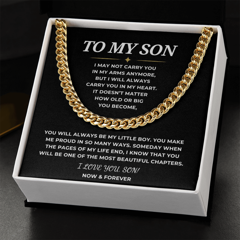 To My Son Cuban Link Chain