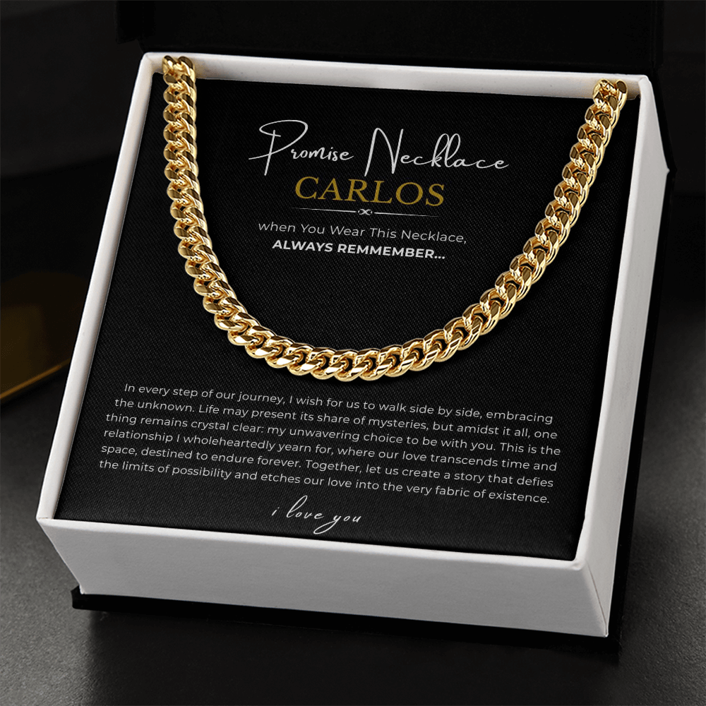 Personalized Promise Necklace Cuban Link Chain