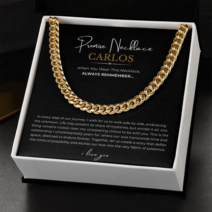 Personalized Promise Necklace Cuban Link Chain