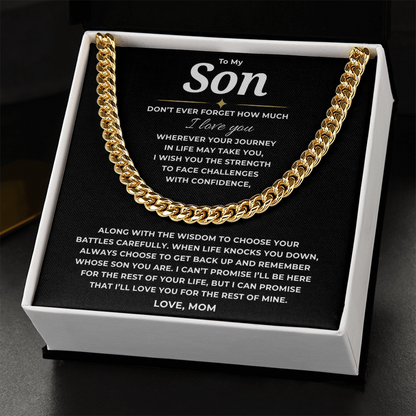 To My Son Cuban Link Chain