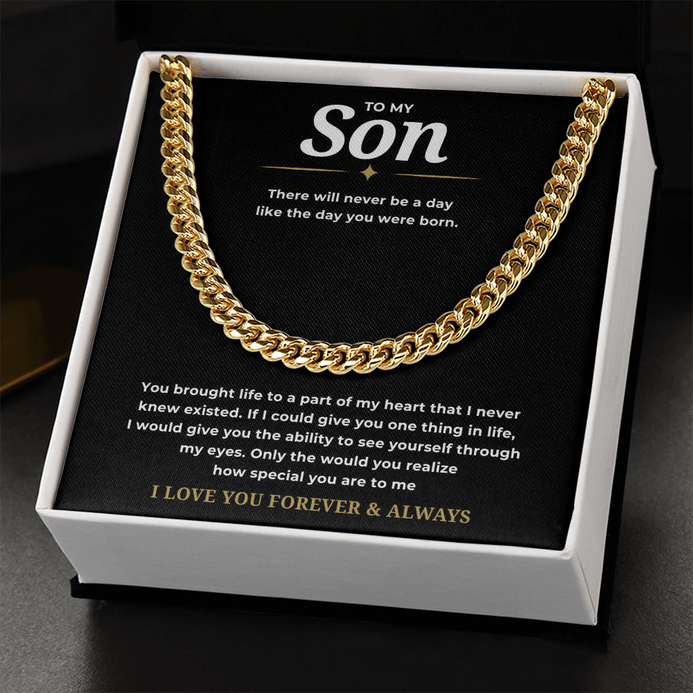 To My Son Cuban Link Chain