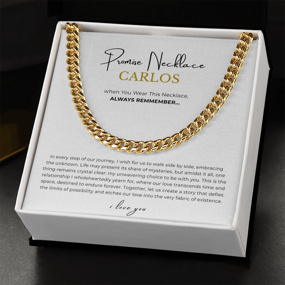 Personalized Promise Necklace Cuban Link Chain