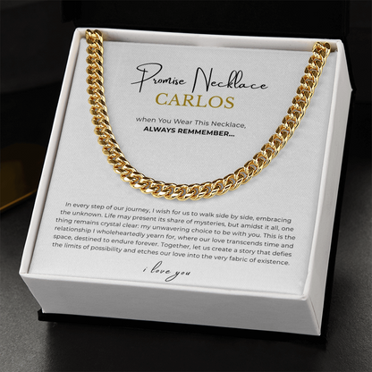 Personalized Promise Necklace Cuban Link Chain