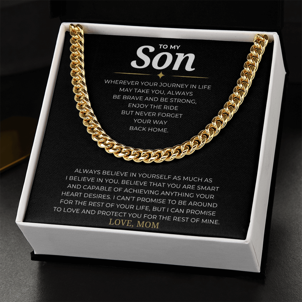 To My Son Cuban Link Chain