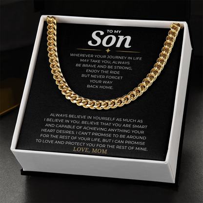 To My Son Cuban Link Chain