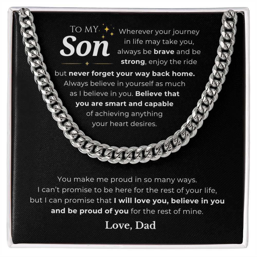 To My Son Cuban Link Chain