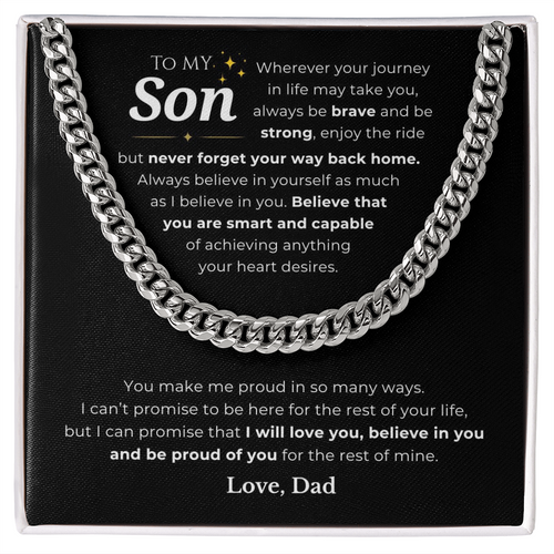 To My Son Cuban Link Chain