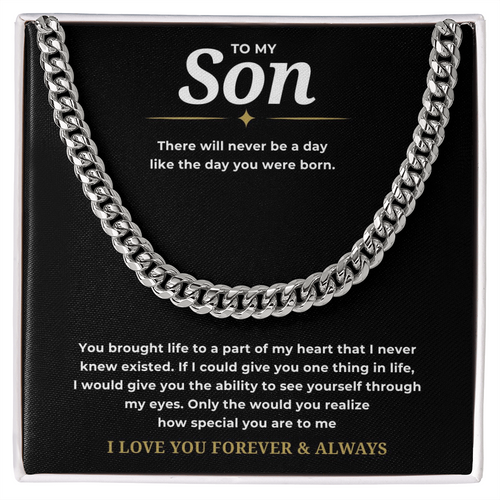 To My Son Cuban Link Chain