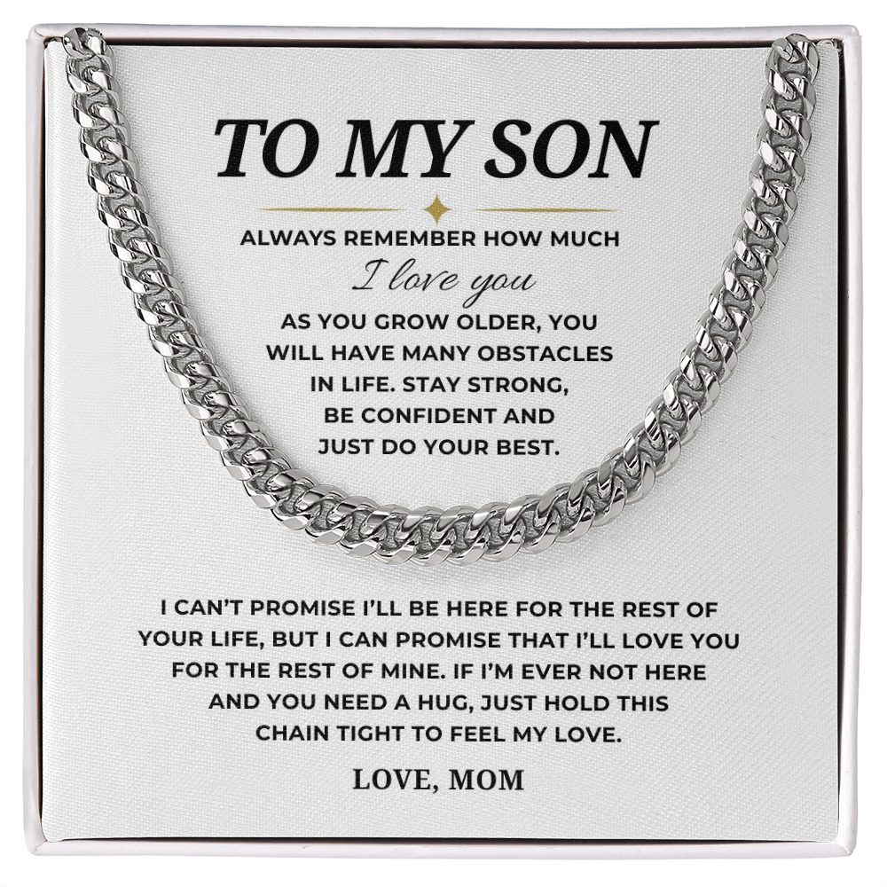 To My Son Cuban Link Chain