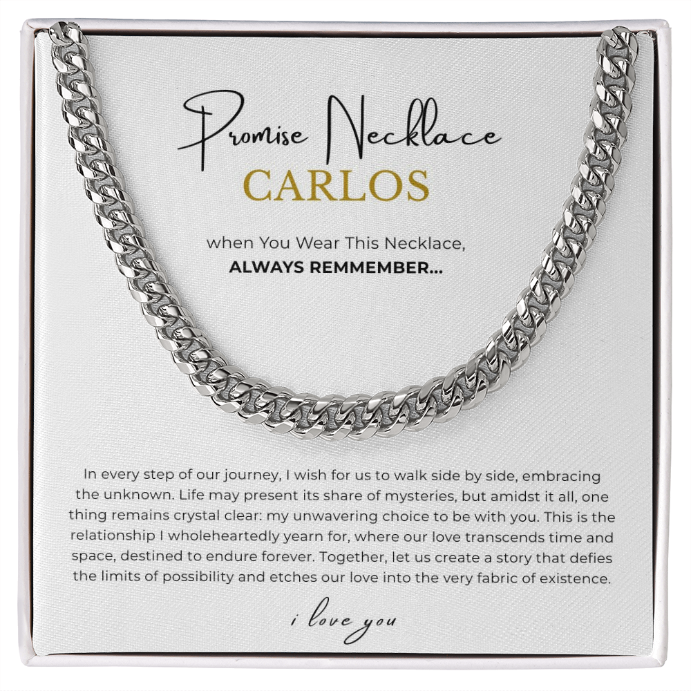 Personalized Promise Necklace Cuban Link Chain