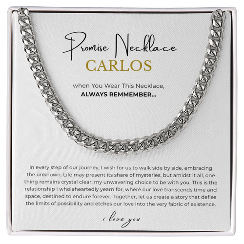 Personalized Promise Necklace Cuban Link Chain