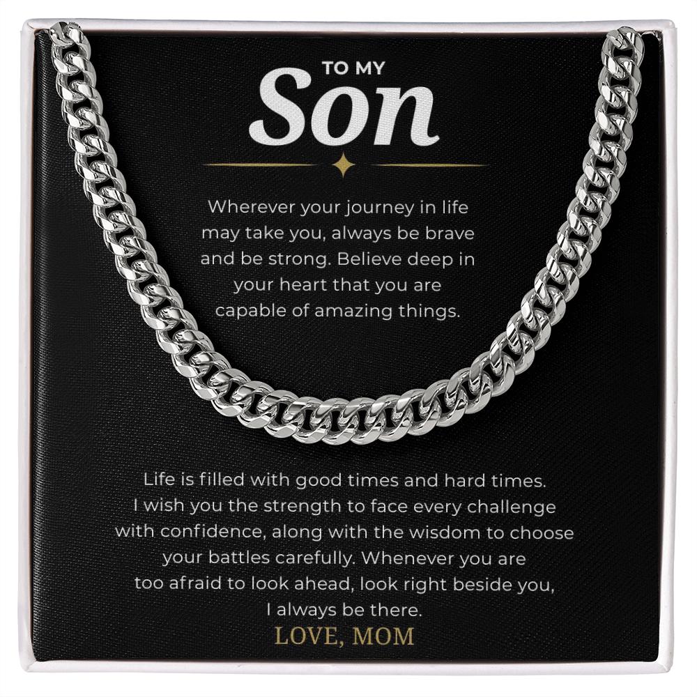 To My Son Cuban Link Chain