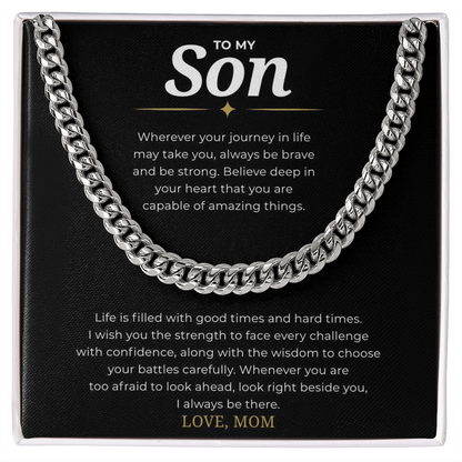 To My Son Cuban Link Chain