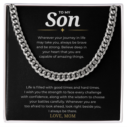 To My Son Cuban Link Chain