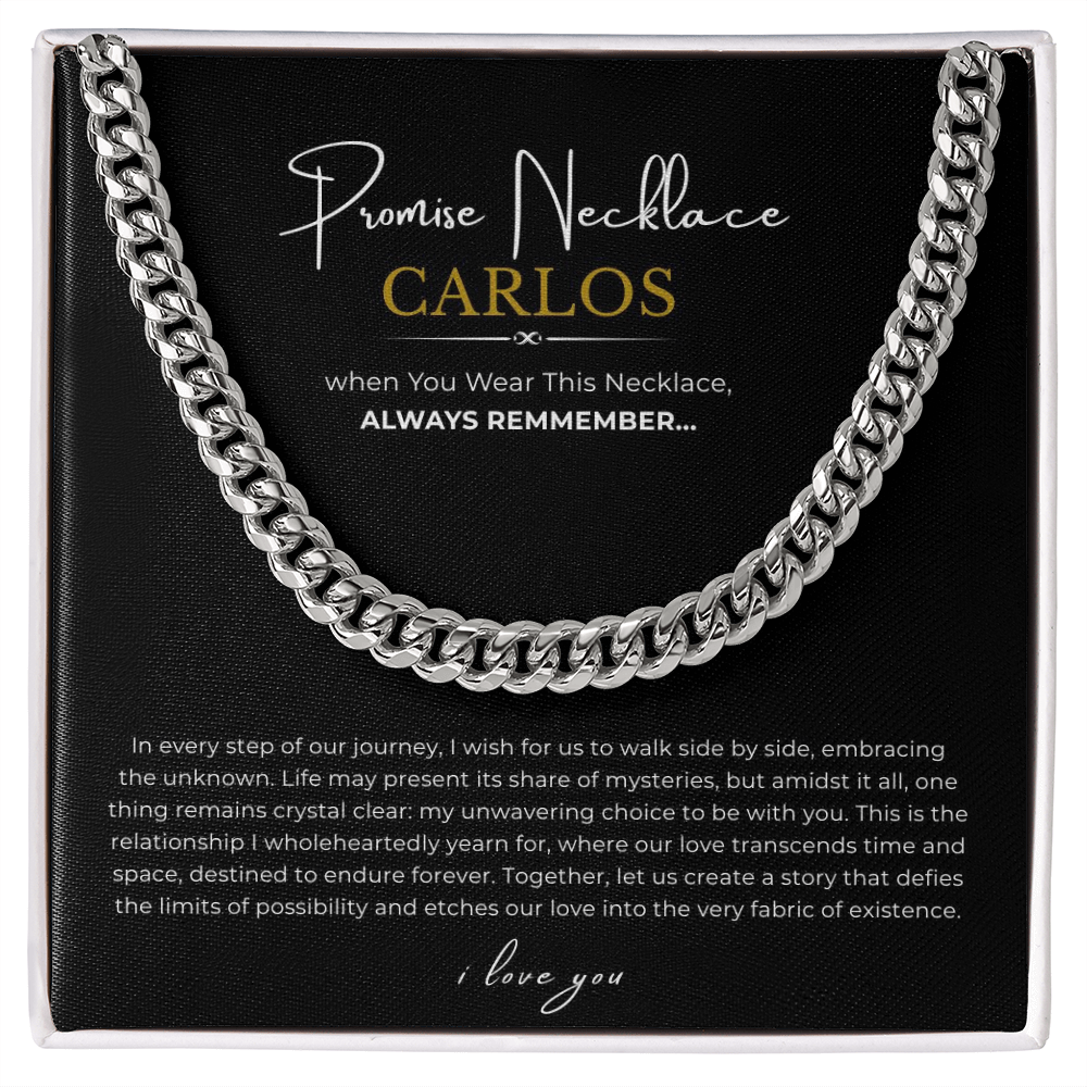 Personalized Promise Necklace Cuban Link Chain