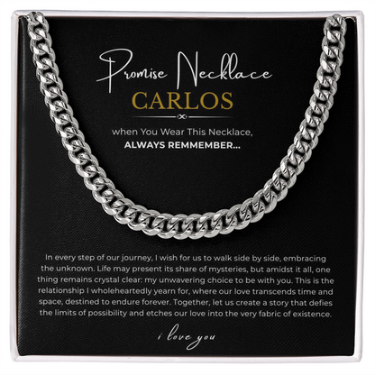 Personalized Promise Necklace Cuban Link Chain