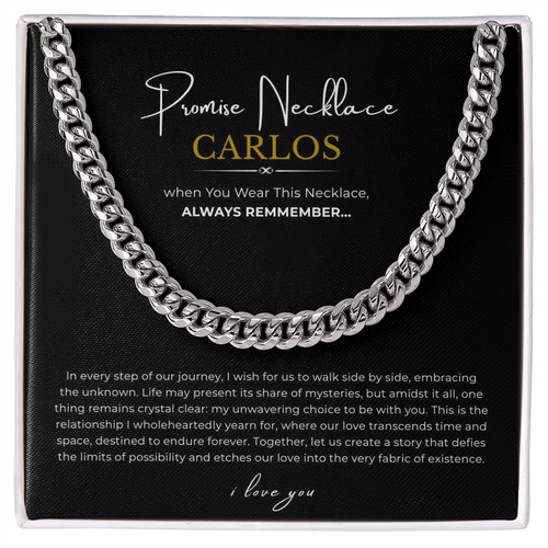 Personalized Promise Necklace Cuban Link Chain