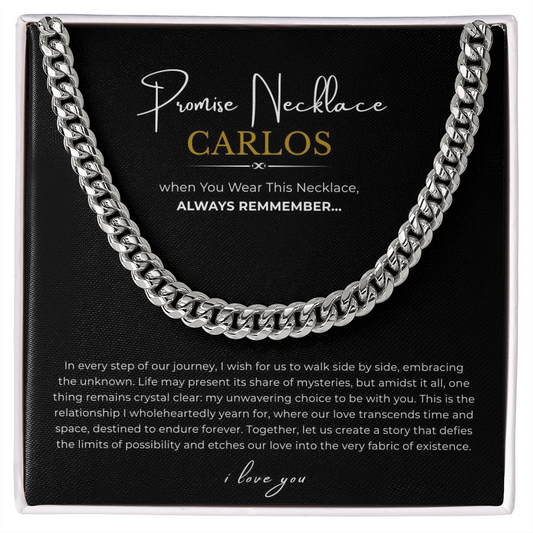 Personalized Promise Necklace Cuban Link Chain