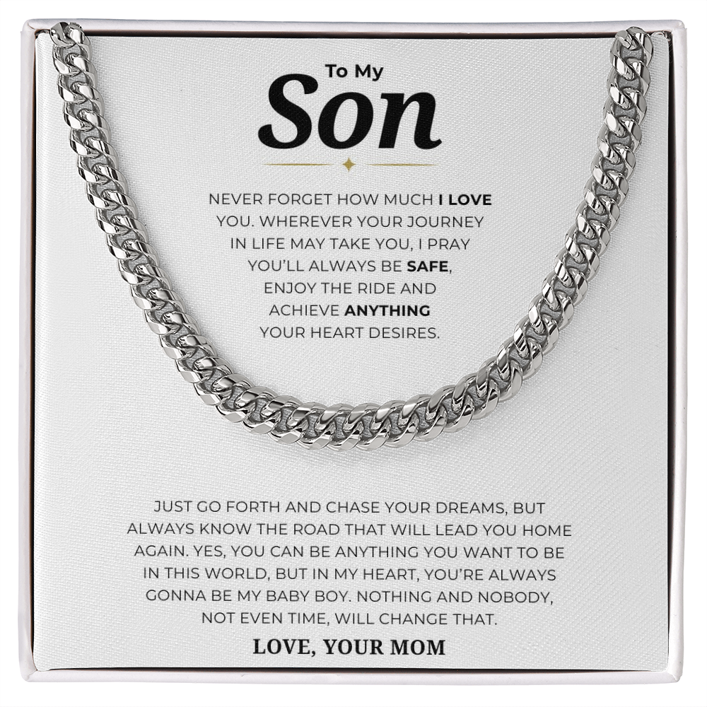 To My Son Cuban Link Chain