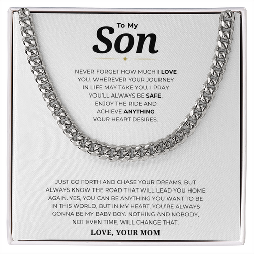 To My Son Cuban Link Chain