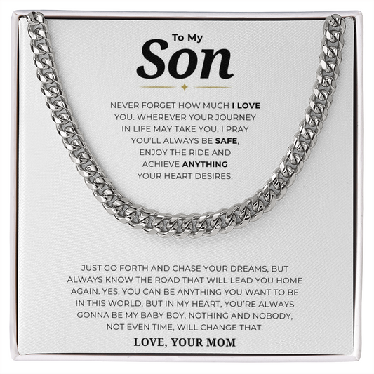 To My Son Cuban Link Chain