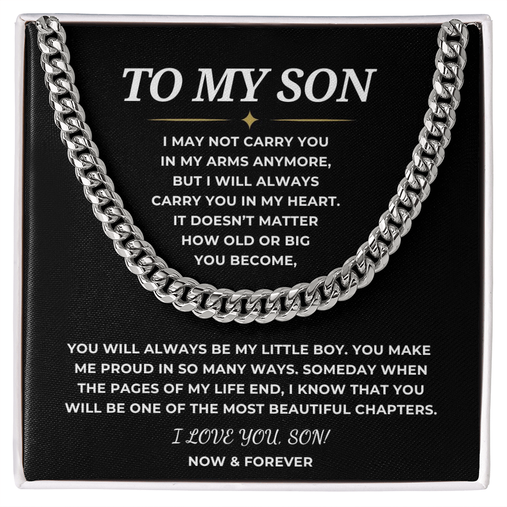 To My Son Cuban Link Chain
