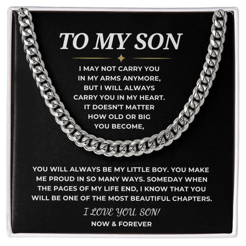To My Son Cuban Link Chain