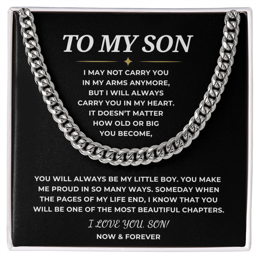 To My Son Cuban Link Chain