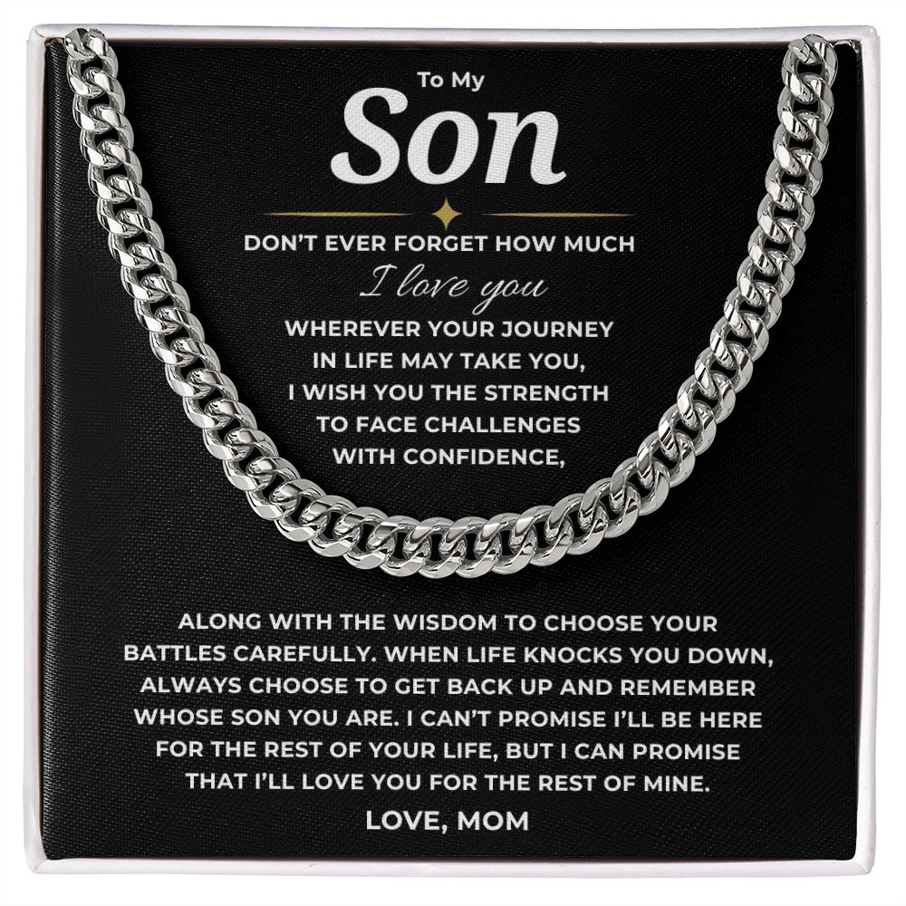 To My Son Cuban Link Chain