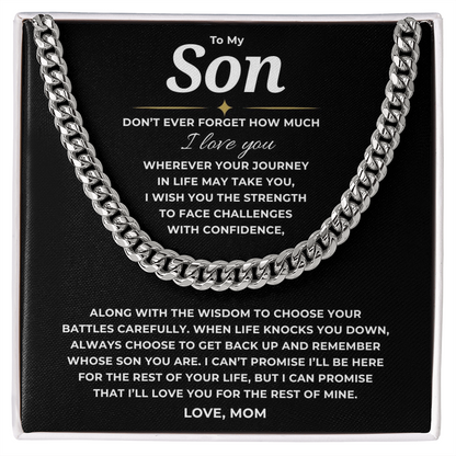 To My Son Cuban Link Chain