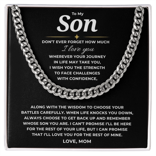 To My Son Cuban Link Chain