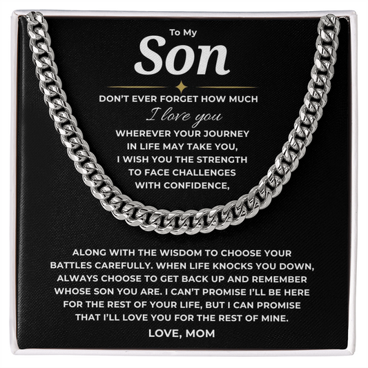 To My Son Cuban Link Chain