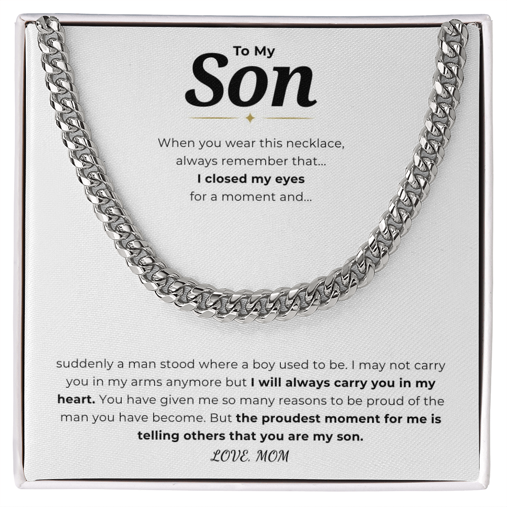 To My Son Cuban Link Chain