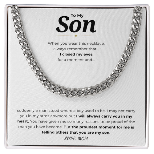 To My Son Cuban Link Chain