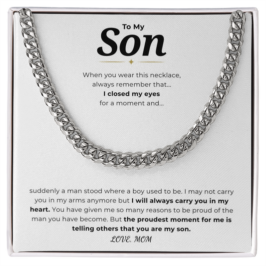 To My Son Cuban Link Chain