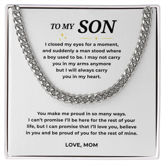 To My Son Cuban Link Chain